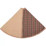 VHC Brands 55 in. Clement Natural Tan and Red Plaid Rustic Christmas Tree Skirt thumbnail 3