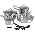 Gibson Home Cuisine Select Abruzzo 12-Piece Stainless Steel Nonstick Cookware Set with Utensils thumbnail 1