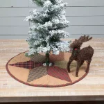 VHC Brands Tea Star 21 in. Traditional Christmas Mini Tree Skirt - Reversible Primitive Decor thumbnail 4