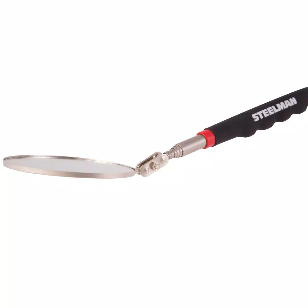Steelman 41820 29 in. Telescoping Inspection Mirror with 3.25 in. Round Articulating Mirror
