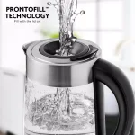 Ovente 1.7L Variable Temperature Glass Electric Kettle with ProntoFill Technology, Silver thumbnail 7