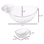 Classic Cuisine 3-Piece Chip and Dip Appetizer Serving Bowl Set, Clear Plastic thumbnail 3