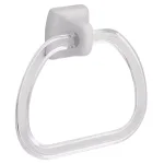 Franklin Brass Tuscan Ceramics White Porcelain Hand Towel Ring with Clear Ring thumbnail 1