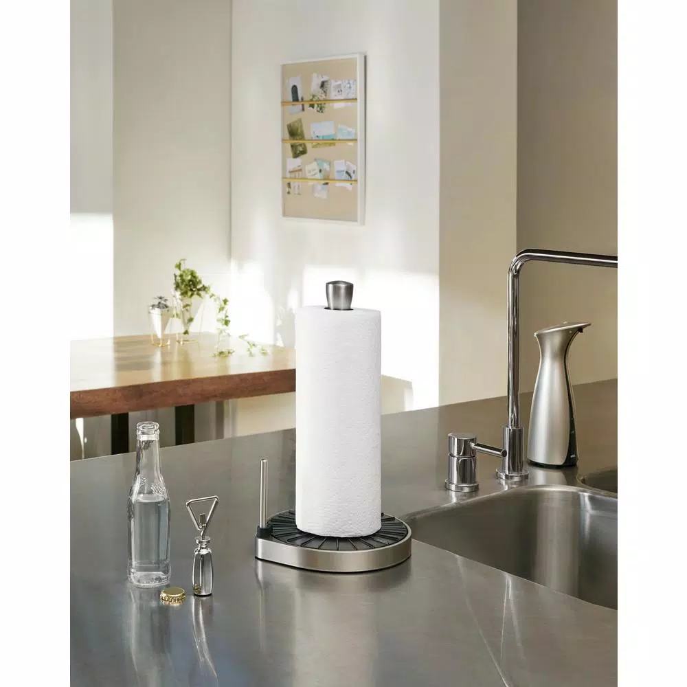 Umbra Spin Click N' Tear Paper Towel Holder, Black Nickel