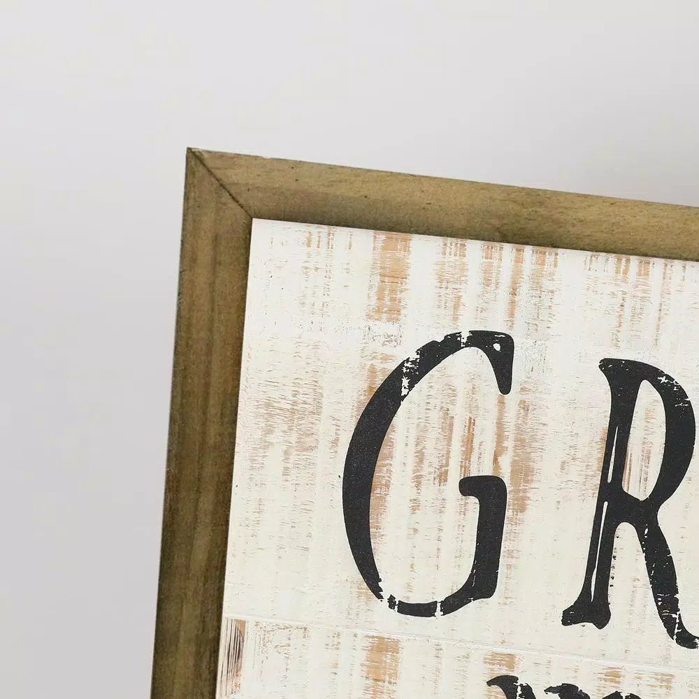 Winsome House Grateful Thankful Blessed Wood Inspirational Wall Plaque - 24in Rustic Home Accent