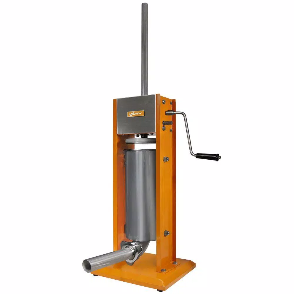Weston 11 lb. Vertical Sausage Stuffer with Dual-Speed Gears and 4 Stainless Steel Funnels