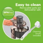 Hamilton Beach Big Mouth Centrifugal Juicer, 825W, 20 oz. Grey thumbnail 5