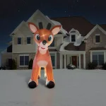 Fraser Hill Farm 15 ft. Pre-Lit Reindeer Christmas Inflatable with Moving Head thumbnail 9