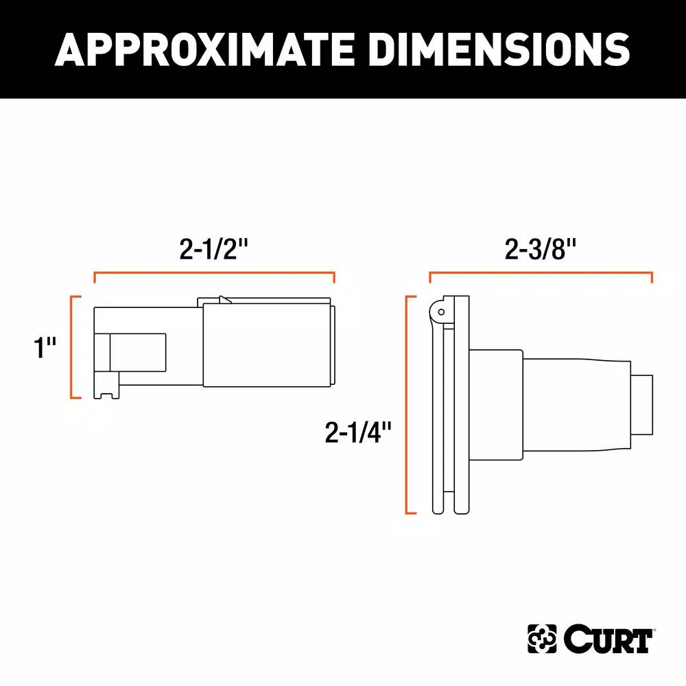 CURT 4-Way Round Trailer Connector Kit - Plug and Socket