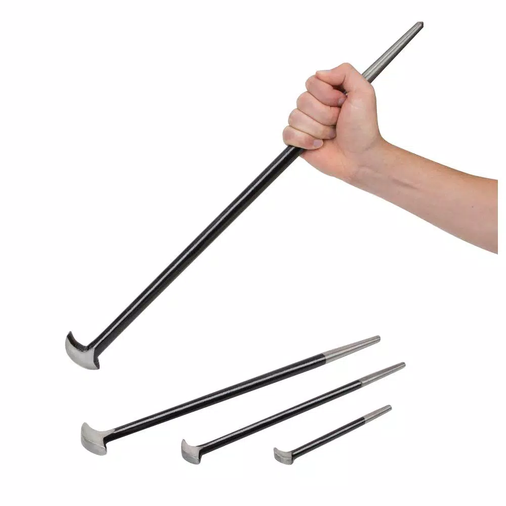 TEKTON 4-Piece Rolling Head Pry Bar Set, 6, 12, 16, 20 in.