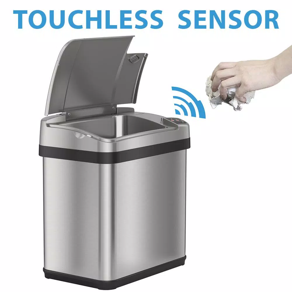 iTouchless 2.5 Gal. Stainless Steel Touchless Automatic Sensor Trash Can with Odor Filter and Fragrance