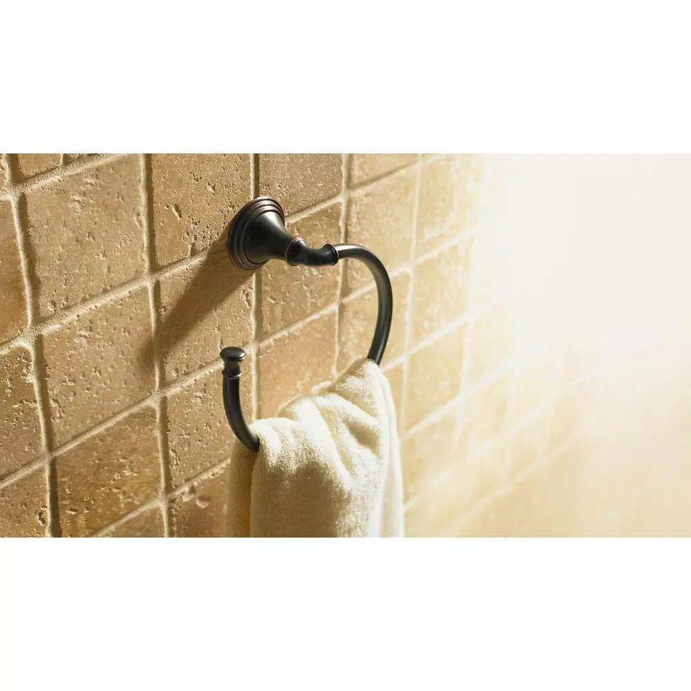KOHLER Devonshire 3-Piece Bathroom Hardware Set - Towel Bar, Ring & Toilet Paper Holder - Oil-Rubbed Bronze
