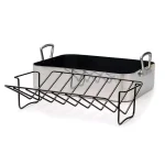 RSVP International 8 Qt. Cast Aluminum Roasting Pan with Non-Stick Rack thumbnail 1