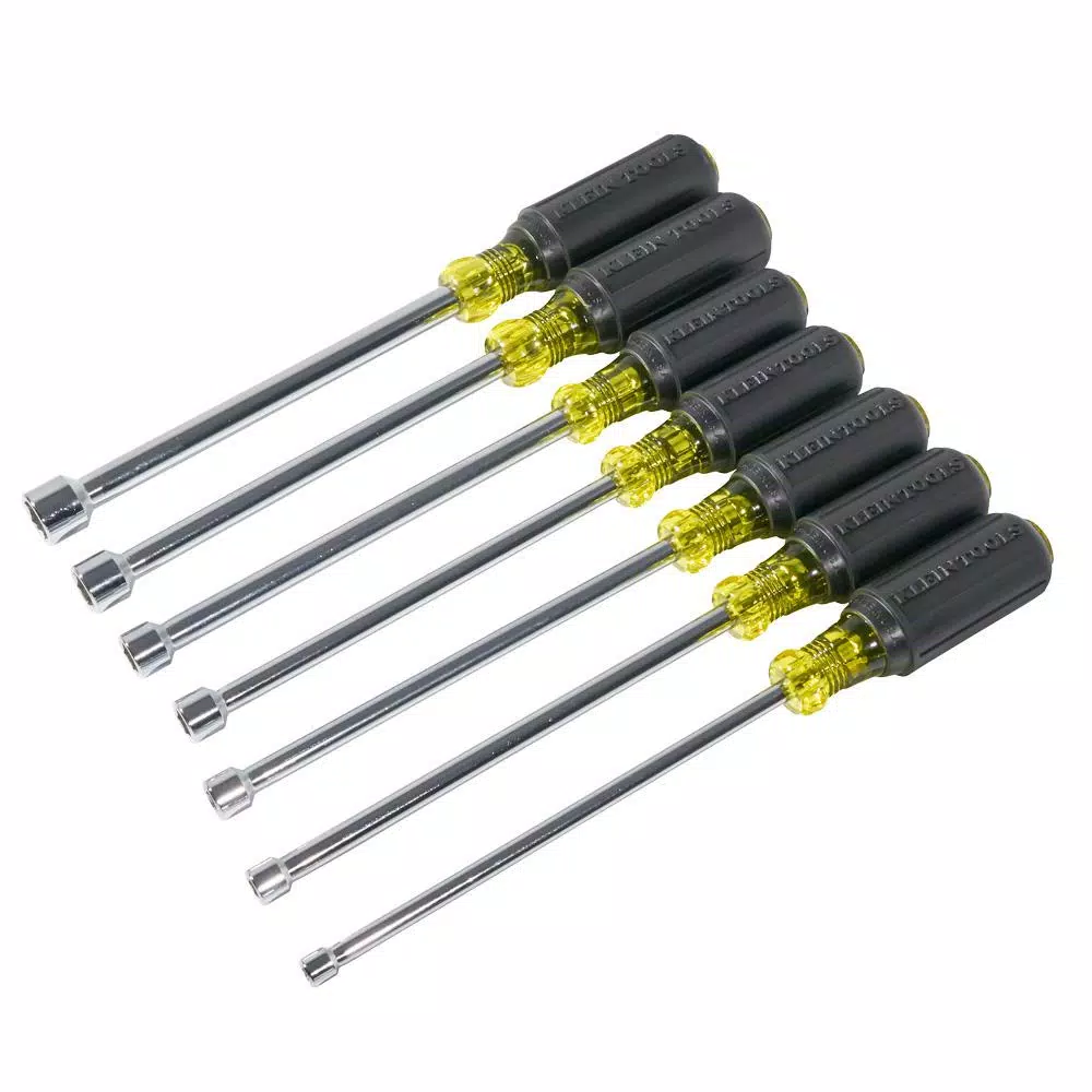 Klein Tools 7-Piece Magnetic Nut Driver Set with 6 in. Hollow Shafts and Cushion-Grip Handles
