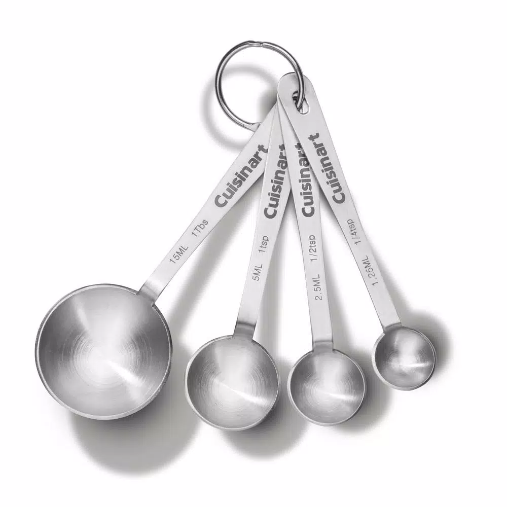Cuisinart 4-Piece Stainless Steel Measuring Spoon Set with Storage Ring