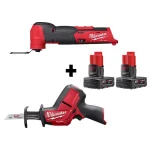 Milwaukee M12 FUEL 12V Cordless Oscillating Multi-Tool and HACKZALL Combo Kit with (2) 3.0 Ah Batteries thumbnail 1