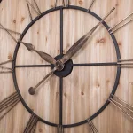Utopia Alley 47" Oversized Roman Square Wall Clock, Rustic Wood & Metal Finish thumbnail 4