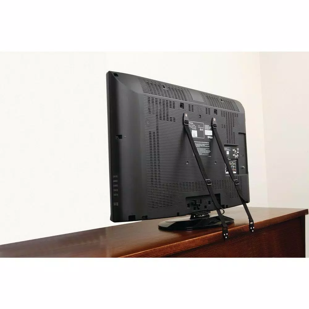 Dreambaby Flat Screen TV Saver - Heavy-Duty Anti-Tip TV Stabilizer Straps, Black