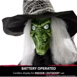 Haunted Hill Farm 6.5 ft. Animatronic Wicked Witch Halloween Prop with Sound and Light thumbnail 6