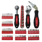 Best Value 77-Piece Hand Tool Set with Ergonomic Ratchet, Sockets, and Magnetic Chrome Vanadium Steel Bits thumbnail 1