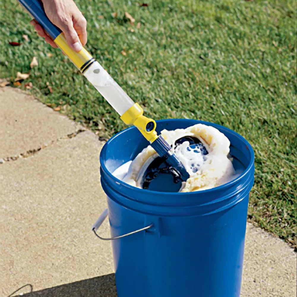 AutoRight Auto-Wash Stick 18 oz. Solution Dispensing Car Wash Brush with 56 in. Extendable Handle