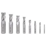 WEN 8-Piece 2-Flute High Speed Steel (HSS) End Mill Set, Imperial Sizes 1/8 in. to 5/8 in. thumbnail 1