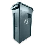 Rubbermaid Commercial Products Slim Jim 23 Gallon Green Recycling Bin with Venting Channels thumbnail 3