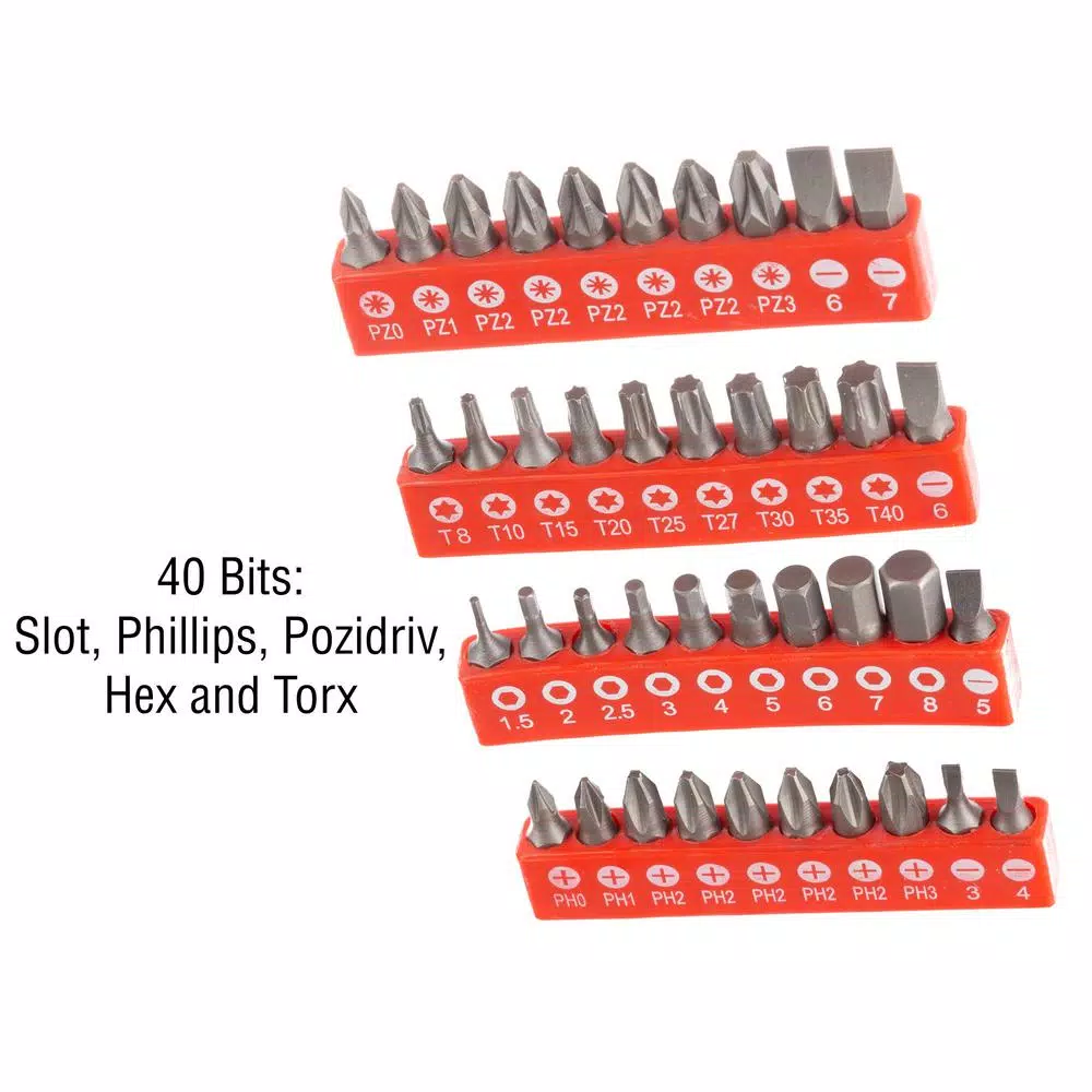 Stalwart 58-Piece Magnetic Screwdriver Bit Set with Compact Hard-Plastic Case
