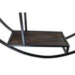 Admired By Nature 23 in. Black Round 3-Tier Iron and Wood Wall-Mounted Floating Shelves thumbnail 4