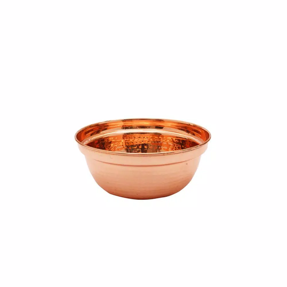 Old Dutch 1.75 qt. Round Copper over Stainless Steel Chafing Dish with Black Iron Stand