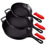 NutriChef 6-Piece Cast Iron Nonstick Skillet Set, Black thumbnail 1