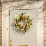 National Tree Company 22 in. Mixed Flower Wreath with Red Berries and Leafy Stems, Multi-Colored thumbnail 4