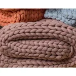 DONNA SHARP Mauve Acrylic Chunky Knitted Throw Blanket, 40 x 50 in thumbnail 3