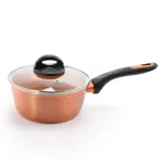 Gibson Home Hummington 1.7 qt. Aluminum Ceramic Nonstick Sauce Pan with Glass Lid, Metallic Copper thumbnail 1
