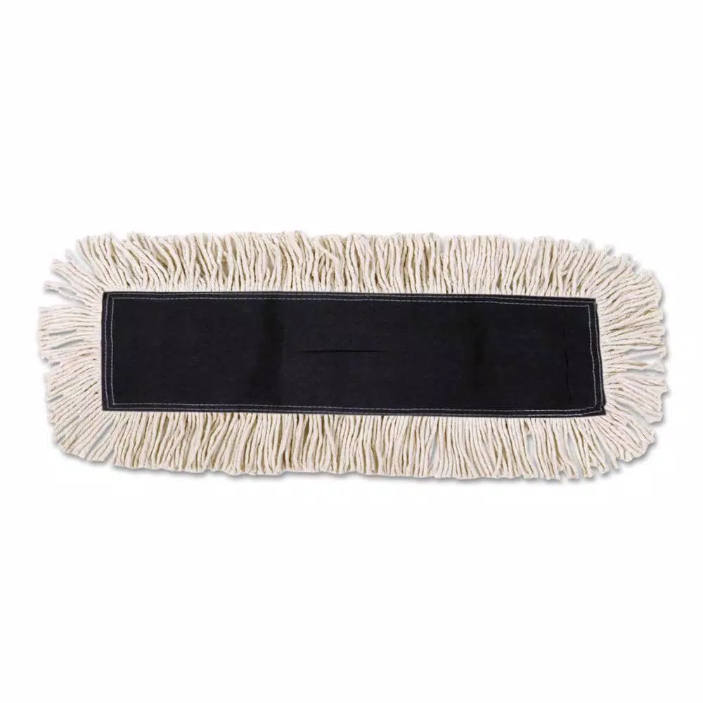 Boardwalk 36-in White Disposable Dust Mop Head with Sewn Center Fringe, 4-Ply Pretreated Yarns