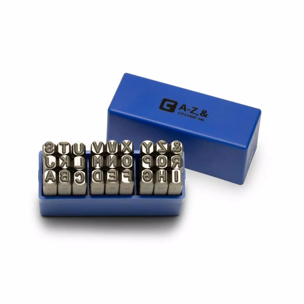 Capri Tools Professional 1/4 in. Letter Stamp Set, 27-Piece Chrome Vanadium Steel Punch Set