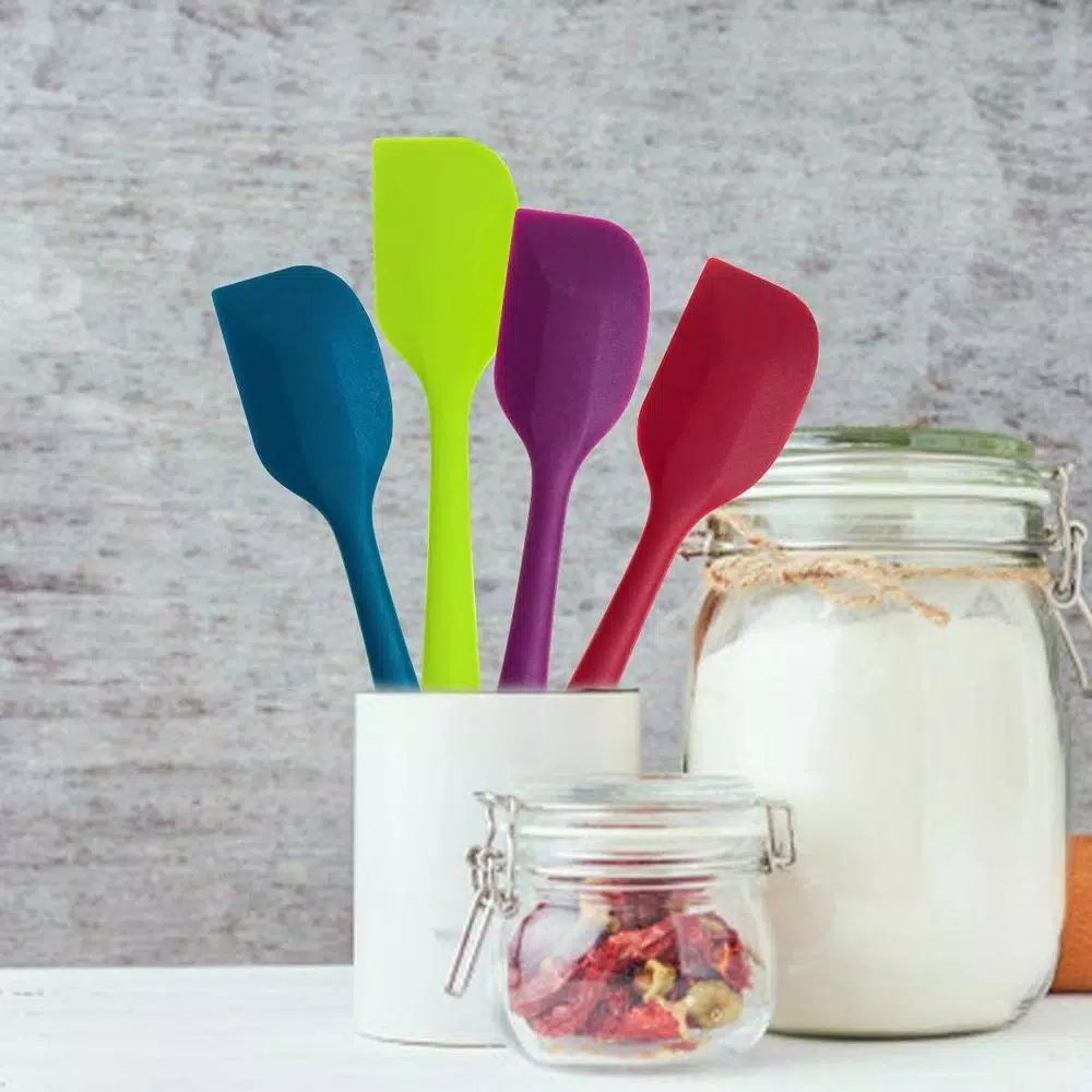 OVENTE Premium Silicone Spatula Set, 4-Piece Heat-Resistant Non-Stick Spatulas with Stainless Steel Core