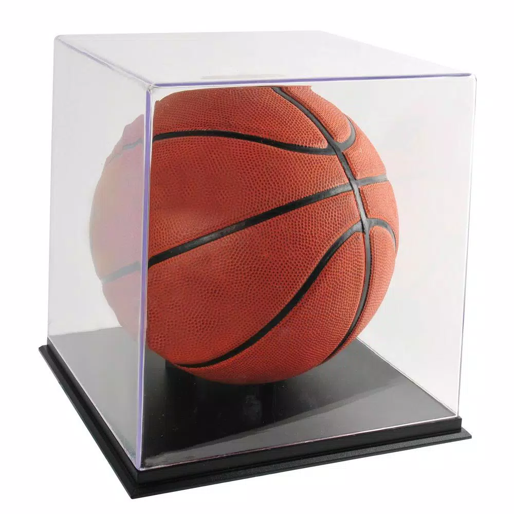 Pinnacle Snap Basketball & Soccer Memorabilia Shadow Box Display Case - Black with Clear Cover