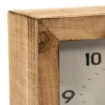 Zentique Wooden Pine Desk Clock with Metal Ring and Eclectic Analog Face thumbnail 3
