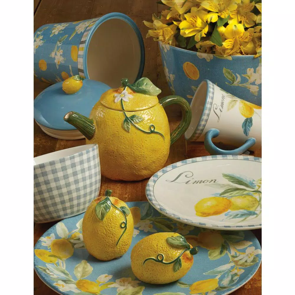 Certified International Citron 12.25 in. Stoneware Square Lemon Platter