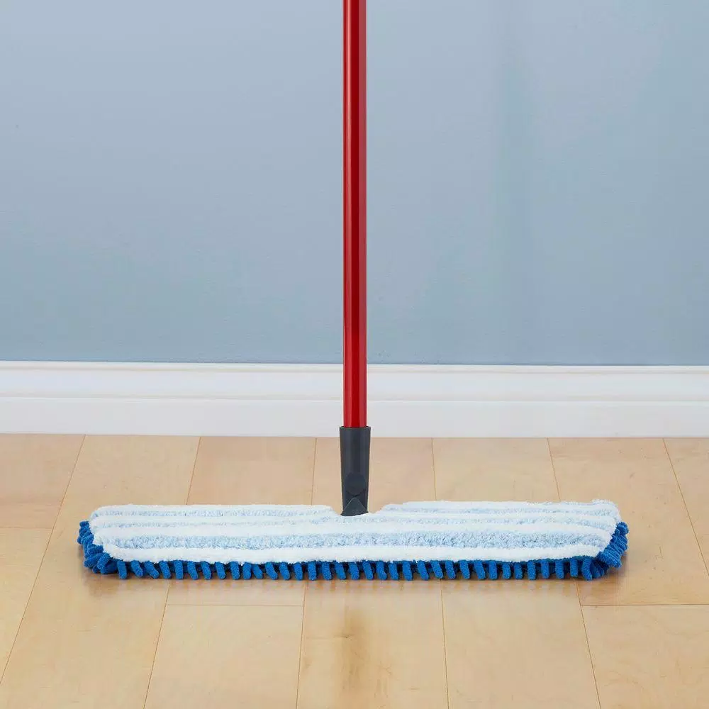 O-Cedar Dual-Action Microfiber Flip Mop with 4ft Metal Handle for Hardwood, Tile, and Linoleum