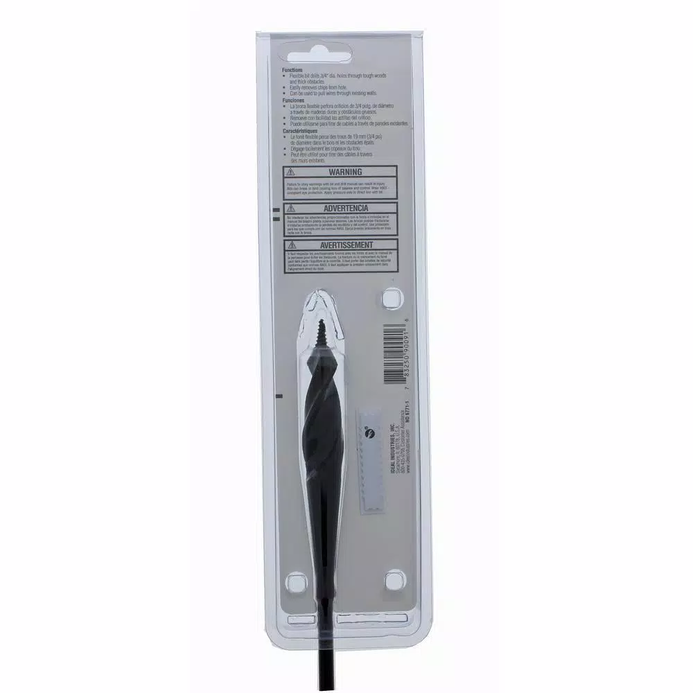 Ideal 3/4 in. x 54 in. Flexible Installer Drill Bit with 1/4 in. Shank, Screw Point