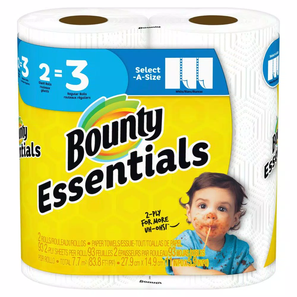 Bounty Select-A-Size White Paper Towel Rolls, 24 Rolls (12-Pack of 2 Giant Rolls)