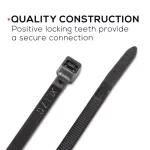 TR Industrial 12 in. UV Resistant Nylon Cable Ties, Black (500-Pack) thumbnail 4