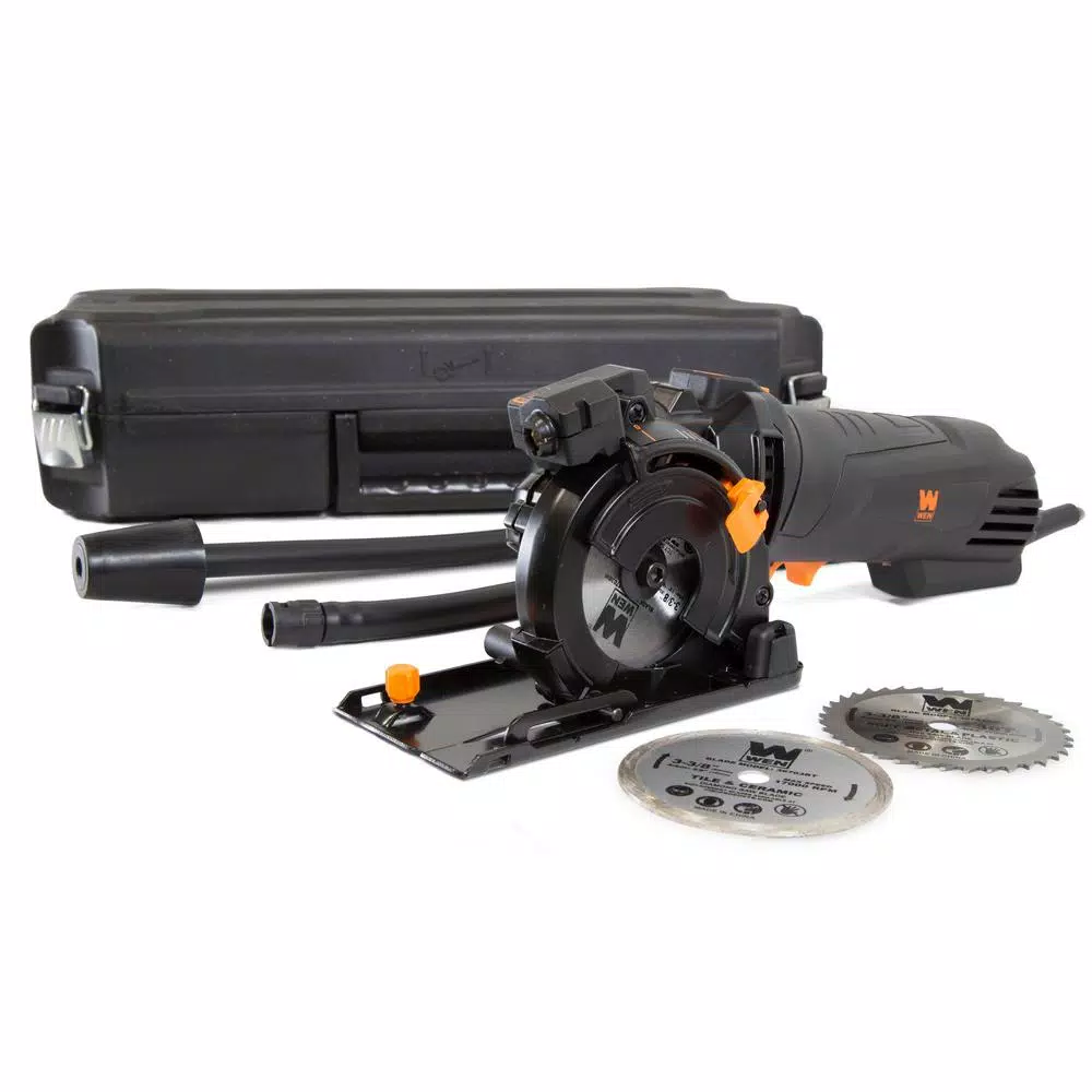 WEN 4.2 Amp 3-3/8 in. Plunge Cut Compact Circular Saw with Laser Guide and Carrying Case