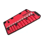 TEKTON 12-Piece Metric Stubby Ratcheting Combination Wrench Set (8-19 mm) with Storage Pouch thumbnail 1