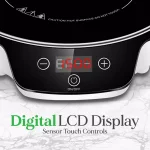 NutriChef 11.1 in. Single Burner Induction Cooktop, 1500W White Hot Plate with Digital Display thumbnail 2