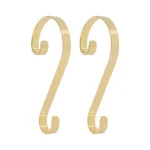 Haute Decor Brass Scroll Stocking Holders, 2-Pack - Ornate Christmas Mantel Decor thumbnail 1