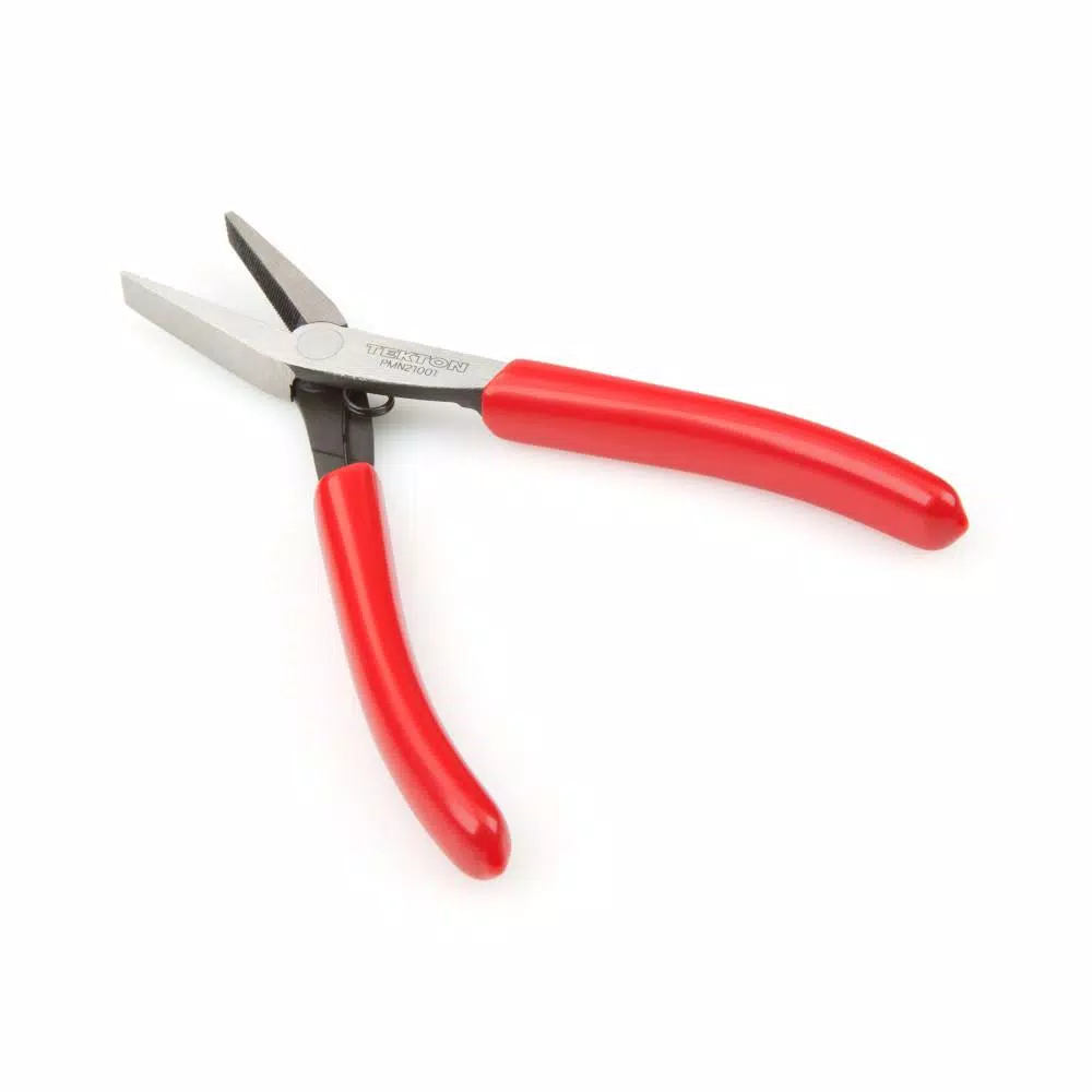 TEKTON Mini Flat Nose Pliers with Crosscut Teeth for Precision Bending