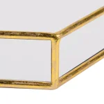 Kate and Laurel Felicia Gold Decorative Hexagon Mirrored Metal Tray thumbnail 3
